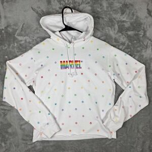 Disney Parks Marvel Avengers Rainbow Cropped Hoodie Womens M 2022 Pre-Owned